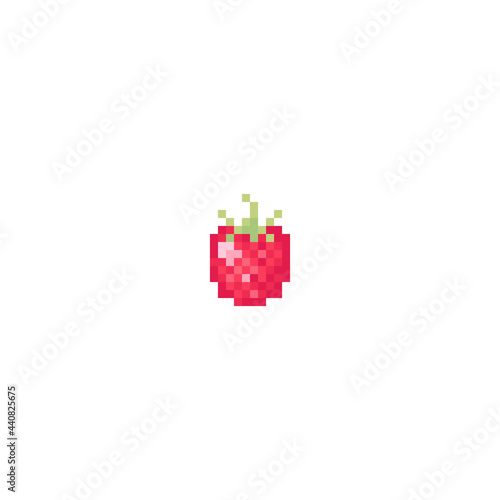 Pixel a raspberry Illustration. Pixel art raspberry icon. 8 bit game style vector illustration fruit berry raspberry icon.
