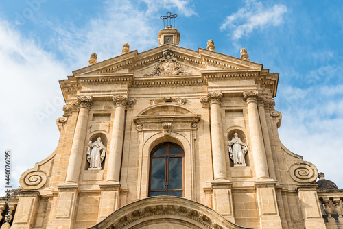 View of the majestic church of Sants Anna and Teresa of Avila at Kalsa in Palermo, Sicily, Italy