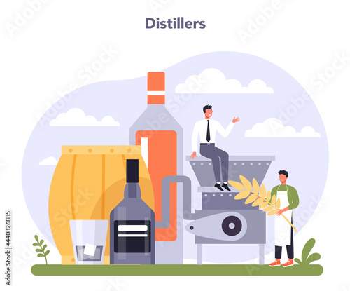 Beverages production industry sector of the economy. Light manufacturing