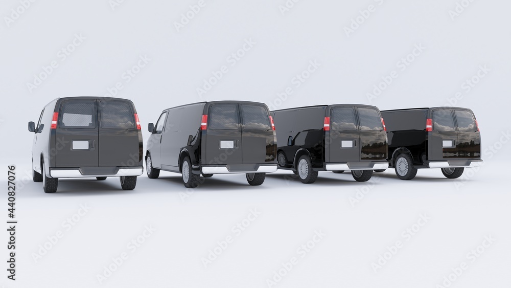 Black van isolated on white Background Black van isolated on white Background