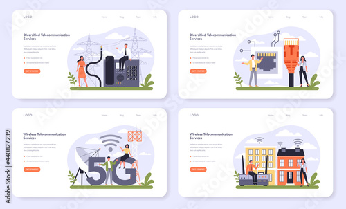 Internet telecommunication services sector of the economy web banner
