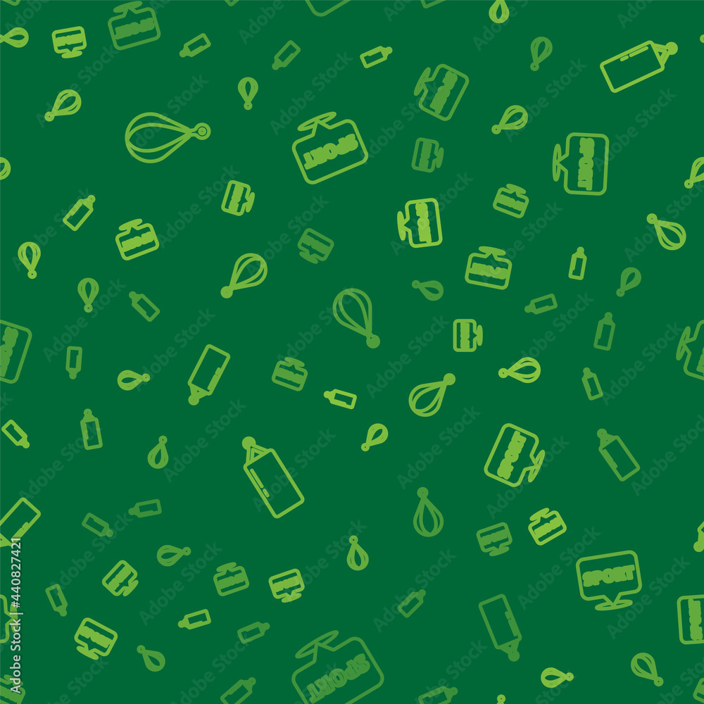 Set line Punching bag, and Location gym on seamless pattern. Vector Set line Punching bag, and Location gym on seamless pattern. Vector