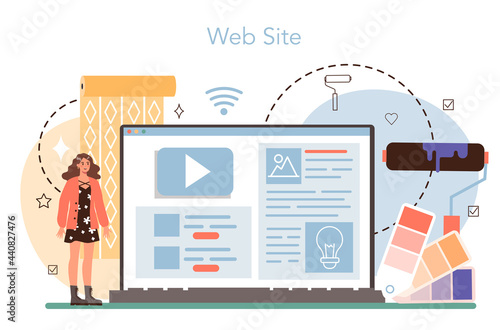 Professional interior designer online service or platform. Decorator