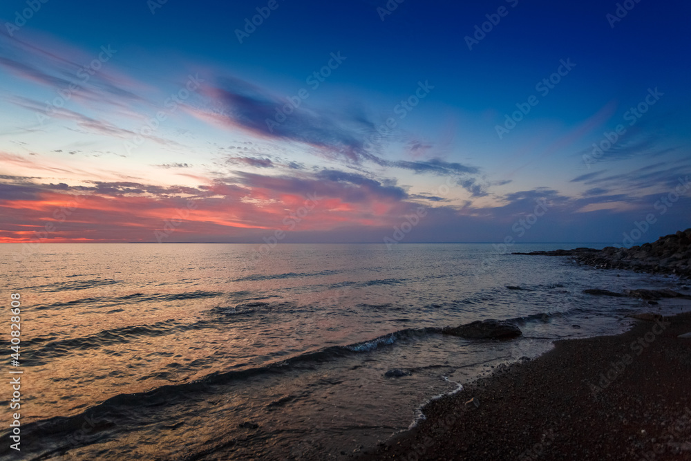 Fototapeta premium Sunset at Balkhash Lake. Kazakhstan Nature