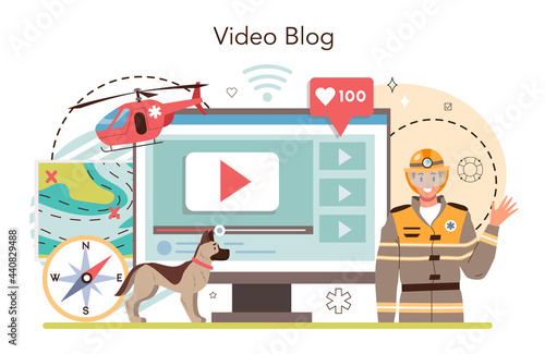 Urgency rescuer online service or platform. Ambulance lifeguard