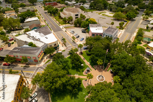 Aerial photo Downtown Sebring Florida USA historic district photo