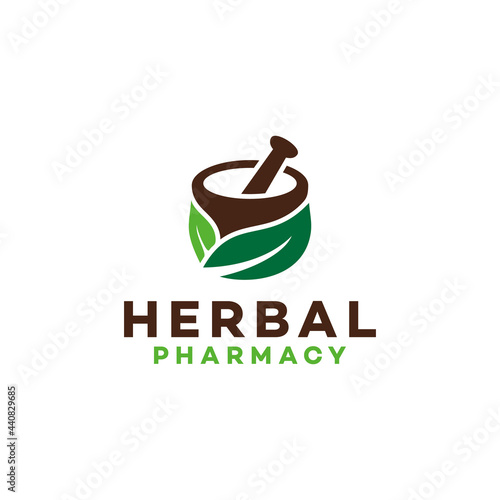 Herbal Pharmacy Logo Design Vector