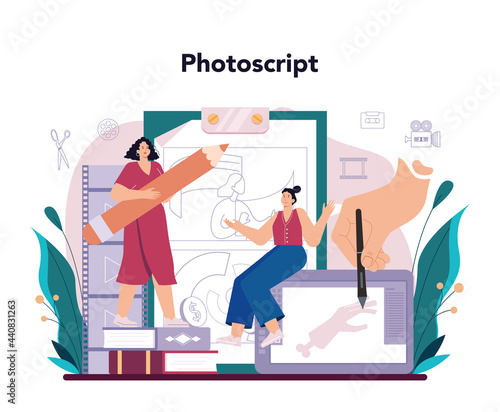 Motion or video designer. Artist create computer animation