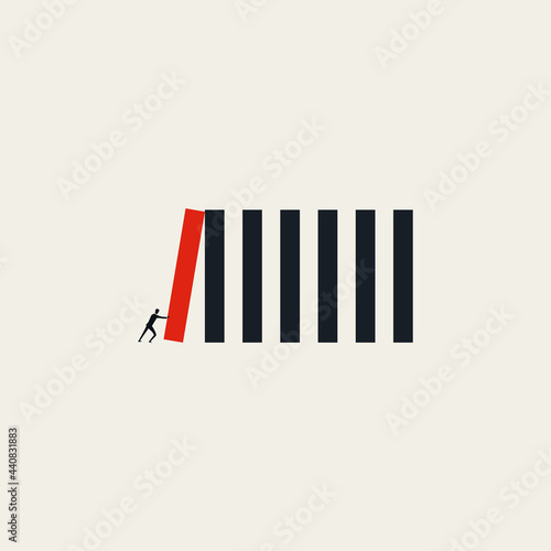 Business start and new beginning vector concept. Symbol of new idea, startup, challenge. Minimal illustration.