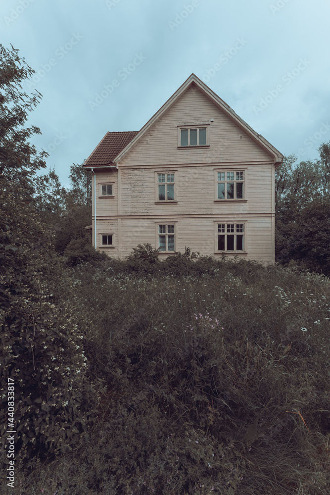 Abandoned farm with a wooden jugend house. Abandoned farm with a wooden jugend house.