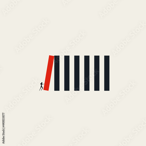 Business start and new beginning vector concept. Symbol of new idea, startup, challenge. Minimal illustration.