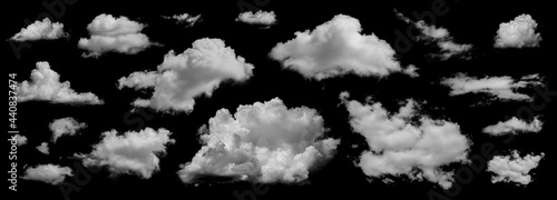 Photography Clouds set isolated on black background