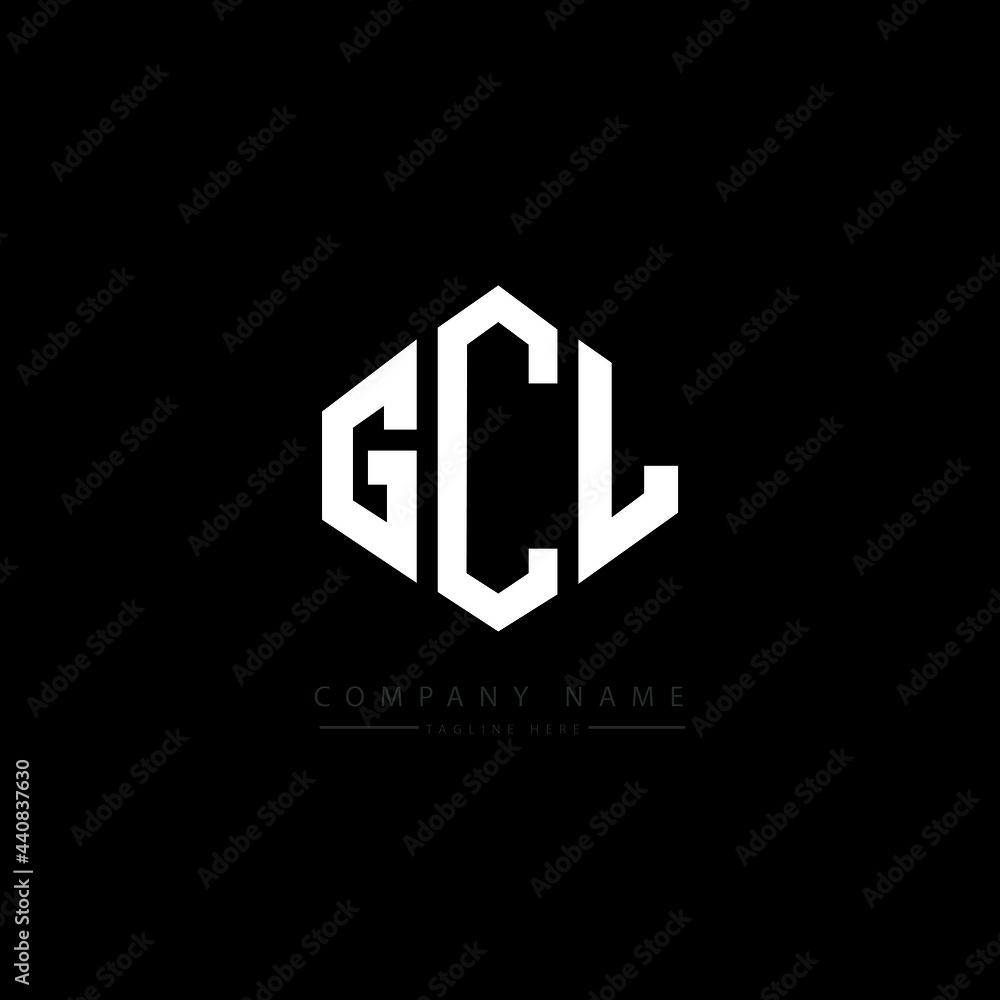 GCL letter logo design with polygon shape. GCL polygon logo monogram. GCL cube logo design. GCL hexagon vector logo template white and black colors. GCL monogram, GCL business and real estate logo. 