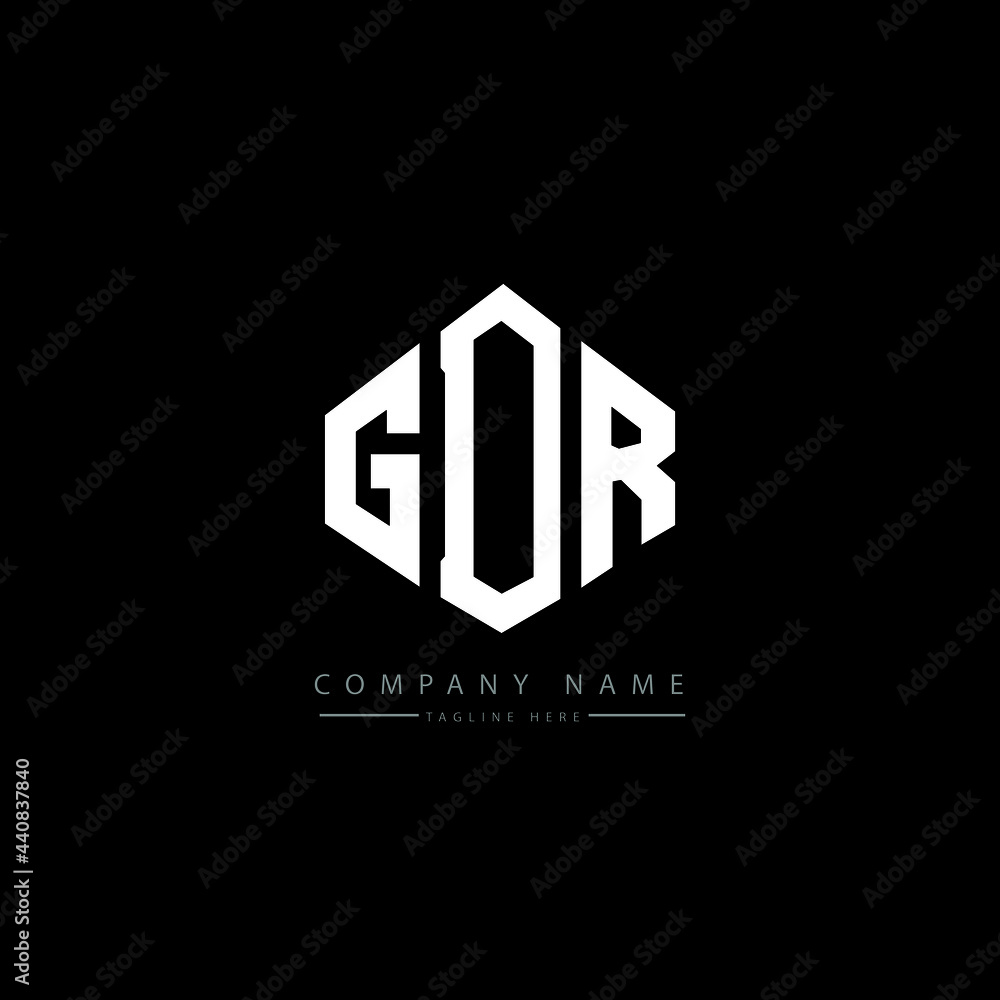 GDR letter logo design with polygon shape. GDR polygon logo monogram. GDR cube logo design. GDR hexagon vector logo template white and black colors. GDR monogram, GDR business and real estate logo. 