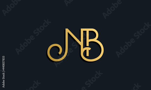 Luxury fashion initial letter NB logo.