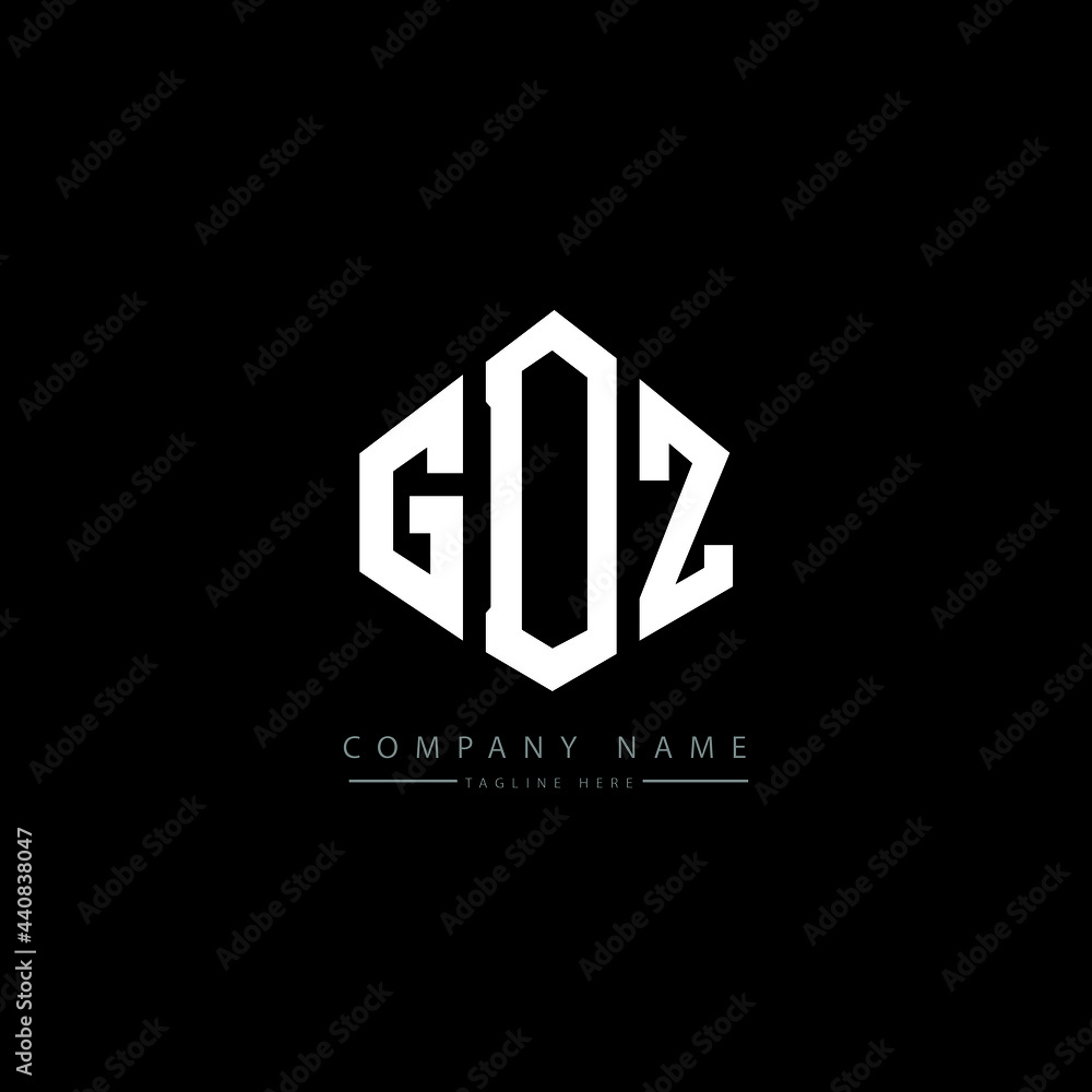 GDZ letter logo design with polygon shape. GDZ polygon logo monogram. GDZ cube logo design. GDZ hexagon vector logo template white and black colors. GDZ monogram, GDZ business and real estate logo. 