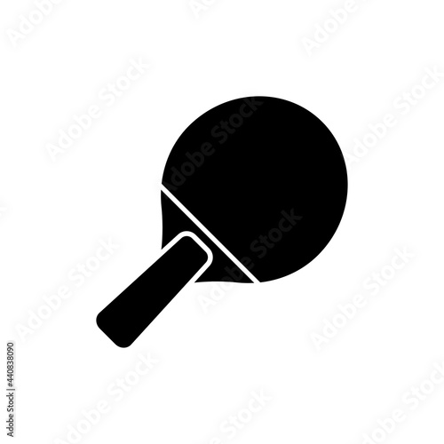 Table tennis racket icon. Tennis racquet. Black silhouette. Vector simple flat graphic illustration. The isolated object on a white background. Isolate.