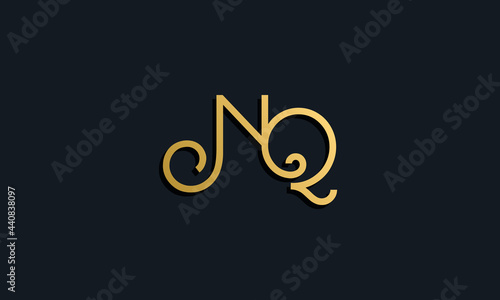 Luxury fashion initial letter NQ logo.