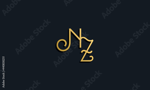 Luxury fashion initial letter NZ logo.