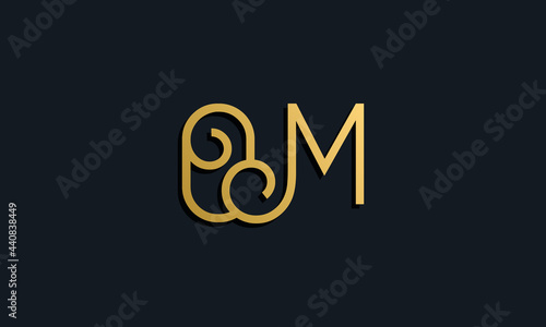 Luxury fashion initial letter OM logo.