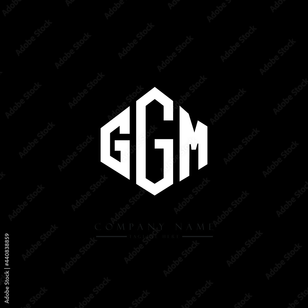 GGM letter logo design with polygon shape. GGM polygon logo monogram. GGM cube logo design. GGM hexagon vector logo template white and black colors. GGM monogram, GGM business and real estate logo. 