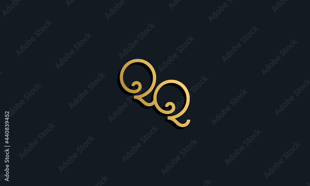 Luxury fashion initial letter QQ logo.
