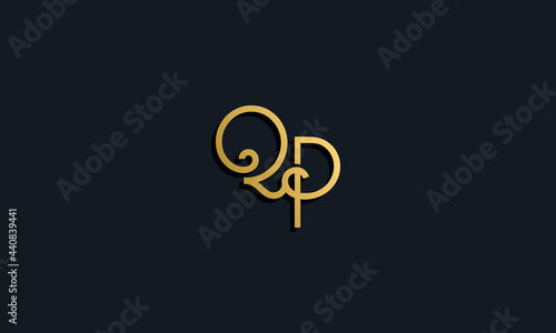 Luxury fashion initial letter QP logo.