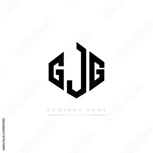 GJG letter logo design with polygon shape. GJG polygon logo monogram. GJG cube logo design. GJG hexagon vector logo template white and black colors. GJG monogram, GJG business and real estate logo. 