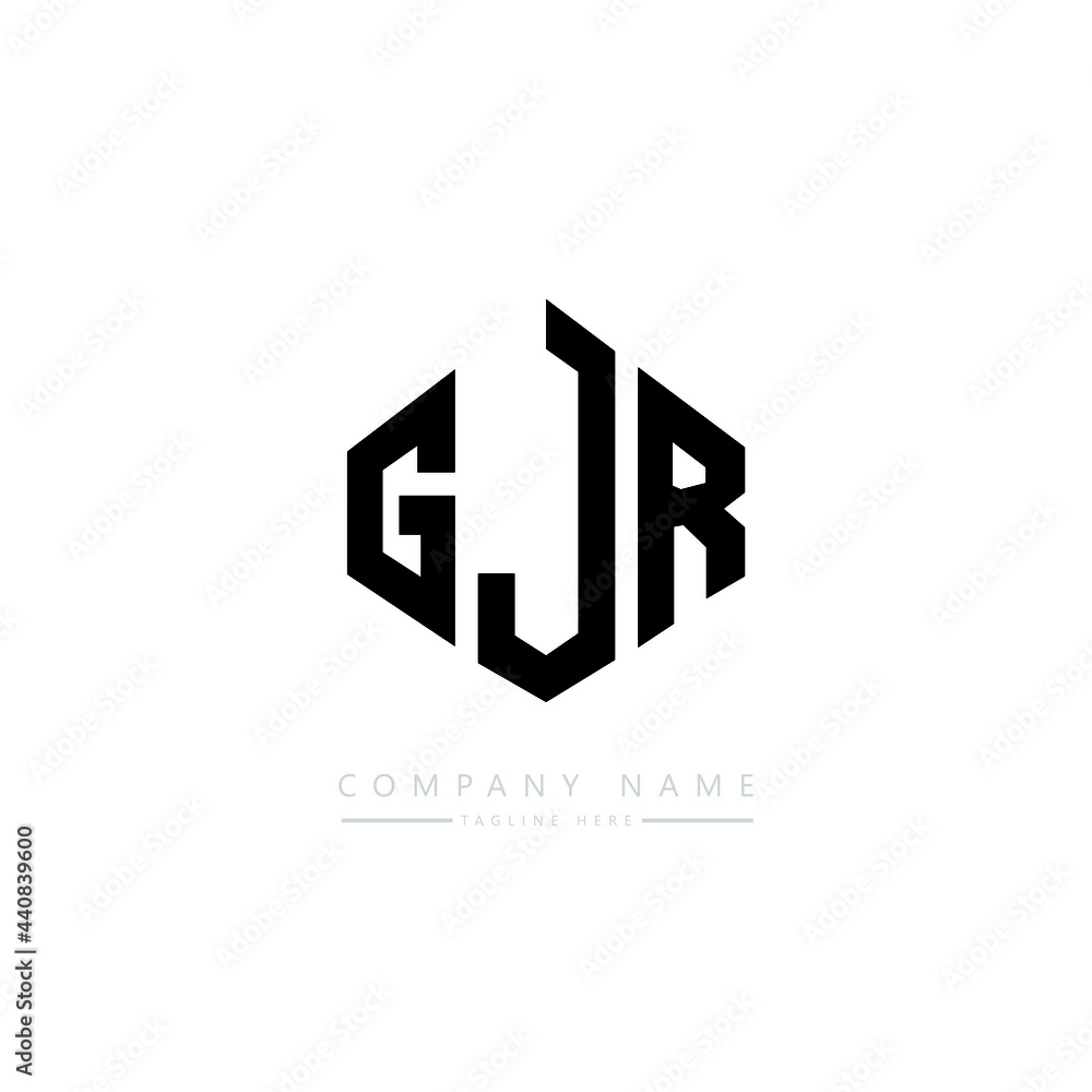 GJR letter logo design with polygon shape. GJR polygon logo monogram