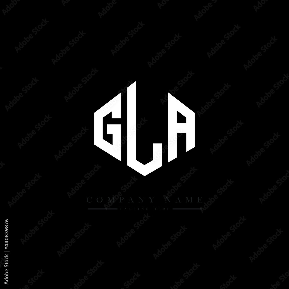 GLA letter logo design with polygon shape. GLA polygon logo monogram. GLA cube logo design. GLA hexagon vector logo template white and black colors. GLA monogram, GLA business and real estate logo. 