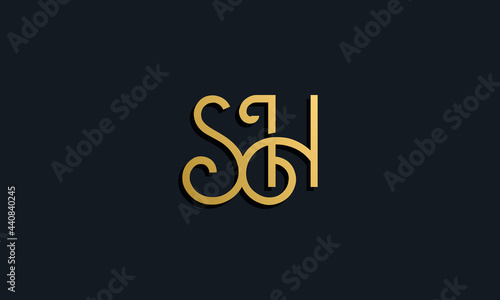 Luxury fashion initial letter SH logo.