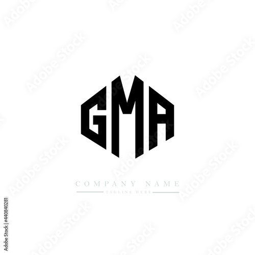 GMA letter logo design with polygon shape. GMA polygon logo monogram. GMA cube logo design. GMA hexagon vector logo template white and black colors. GMA monogram, GMA business and real estate logo. 