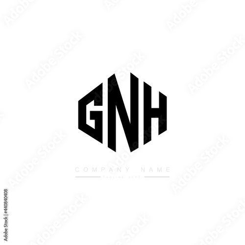GNH letter logo design with polygon shape. GNH polygon logo monogram. GNH cube logo design. GNH hexagon vector logo template white and black colors. GNH monogram, GNH business and real estate logo. 
