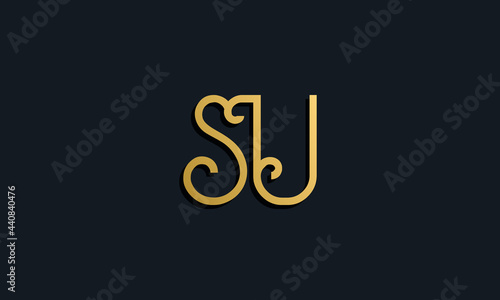 Luxury fashion initial letter SU logo.