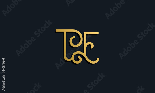 Luxury fashion initial letter TE logo.