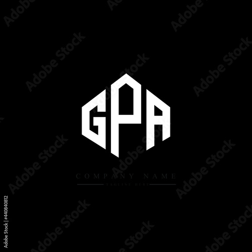 GPA letter logo design with polygon shape. GPA polygon logo monogram. GPA cube logo design. GPA hexagon vector logo template white and black colors. GPA monogram, GPA business and real estate logo. 
