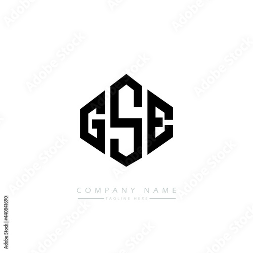 GSE letter logo design with polygon shape. GSE polygon logo monogram. GSE cube logo design. GSE hexagon vector logo template white and black colors. GSE monogram, GSE business and real estate logo. 