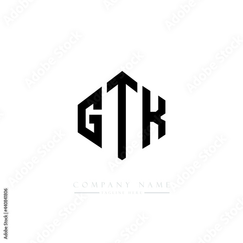 GTK letter logo design with polygon shape. GTK polygon logo monogram. GTK cube logo design. GTK hexagon vector logo template white and black colors. GTK monogram, GTK business and real estate logo.  © mamun25g
