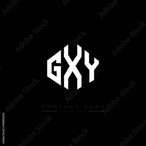 GXY letter logo design with polygon shape. GXY polygon logo monogram. GXY cube logo design. GXY hexagon vector logo template white and black colors. GXY monogram, GXY business and real estate logo. 
