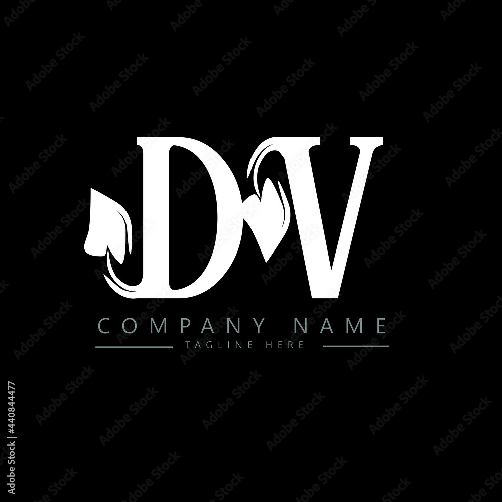 Dv Letters DV letter logo design. DV letter with leaf shape. DV Creative two ...