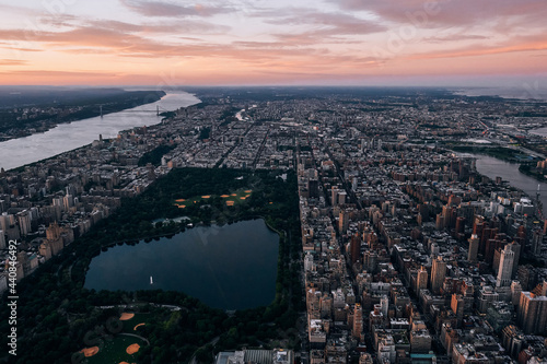 An Aerial View of Midtown Manhattan and Central Park in New York City © Edi Chen