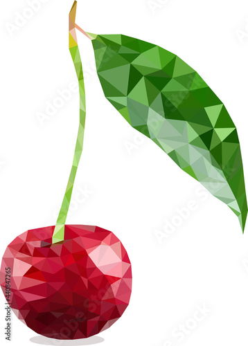 a cherry drawn from a set of triangles