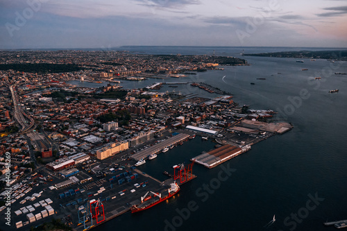 An Aerial View of Redhook Brooklyn in New York City