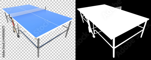 Tennis table isolated on background with mask. 3d rendering - illustration