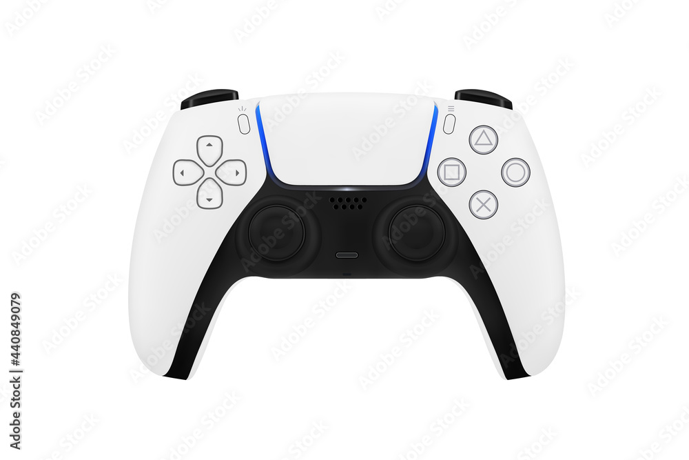 Game joystick ps5 in vector. Gamepad for the console Playstation 5 in  vector. vector de Stock