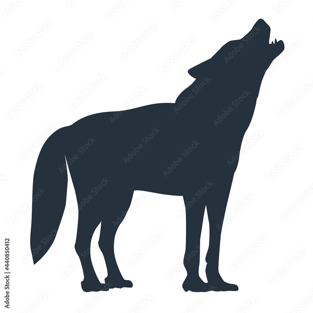 wild wolf silhouette
