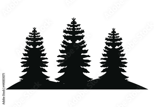 pines forest silhouette © Jemastock