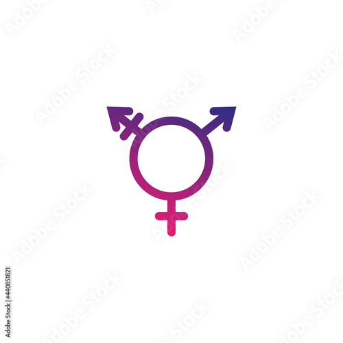 Transgender vector icon. Combining gender symbols isolated on white background