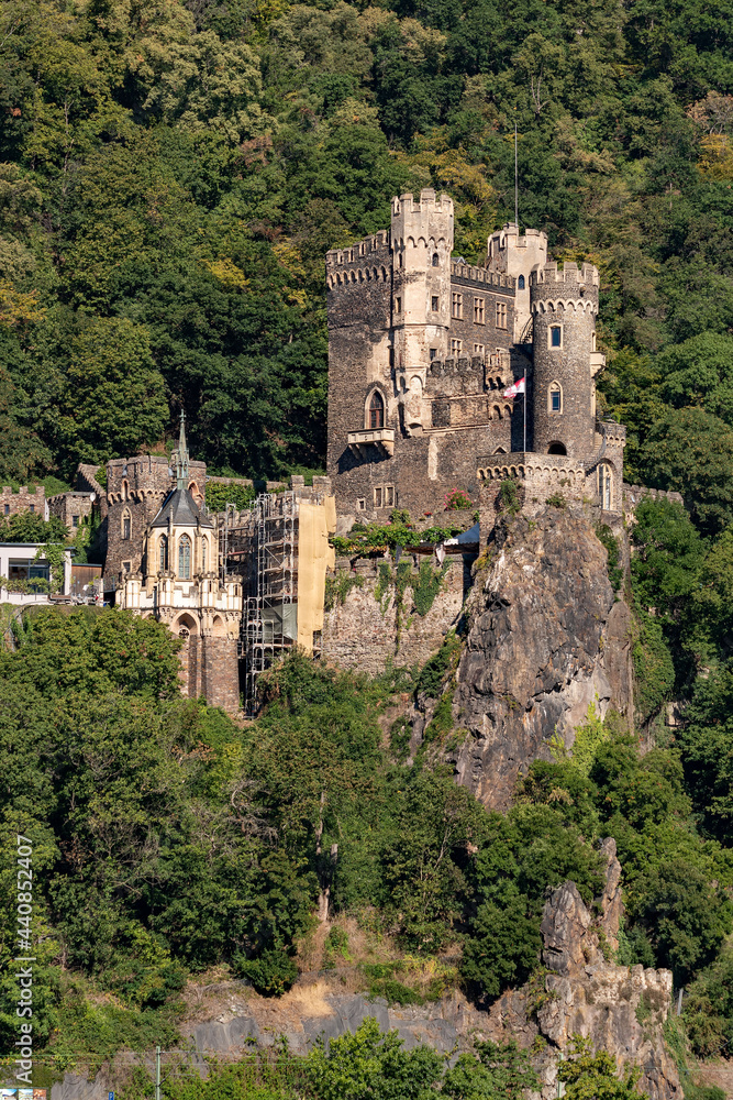 Burg Rheinstein in Trechtingshausen in Rheinland-Pfalz, Deutschland 