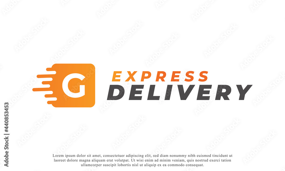 Creative Initial Letter G Logo. Orange Shape G Letter with Fast Shipping Delivery Truck Icon. Usable for Business and Branding Logos. Flat Vector Logo Design Ideas Template Element Creative Initial Letter G Logo. Orange Shape G Letter with Fast Shipping Delivery Truck Icon. Usable for Business and Branding Logos. Flat Vector Logo Design Ideas Template Element